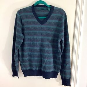 VTG NWOT PERRY ELLIS MEN SIZE MEDIUM MERINO BLEND V NECK PULLOVER SWEATER